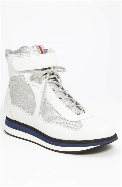 prada white high top sneakers